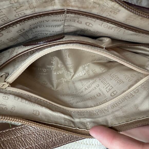 ETIENNE AIGNER VINTAGE Women’s Leather Shoulder Bag Bronze Gold Mid Size Purse - Picture 11 of 15